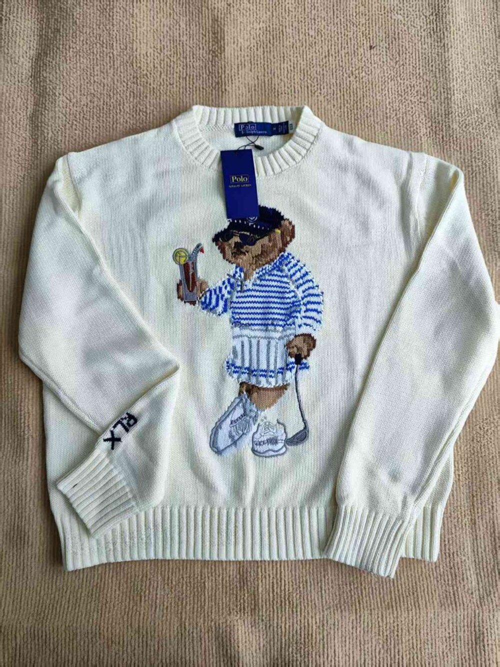 🐻 Polo Ralph Lauren Golf Polo Bear Crewneck Knit Sweater